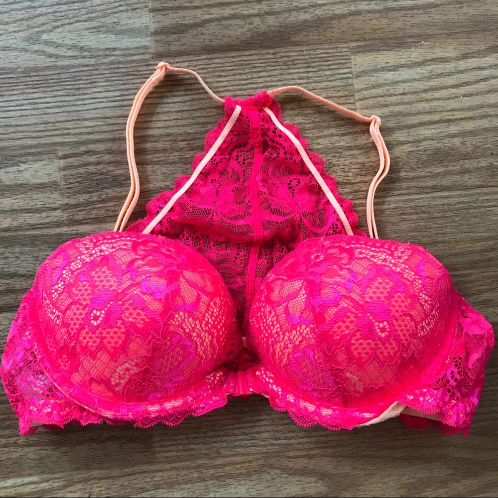 NWOT VS Pink Racerback Lace Bra 36B
